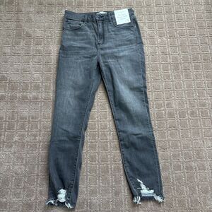 Abercrombie & Fitch Super Skinny Ankle Jeans Women 27 Short Gray Black High Rise